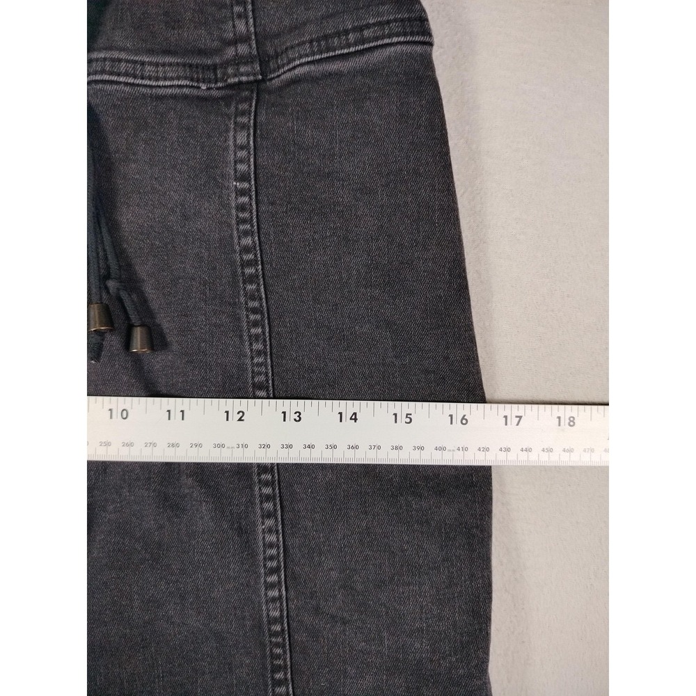 Free People Skirt Womens 8 Charcoal Gray Denim Lace Up High Rise Mini Date Night - Picture 8 of 9